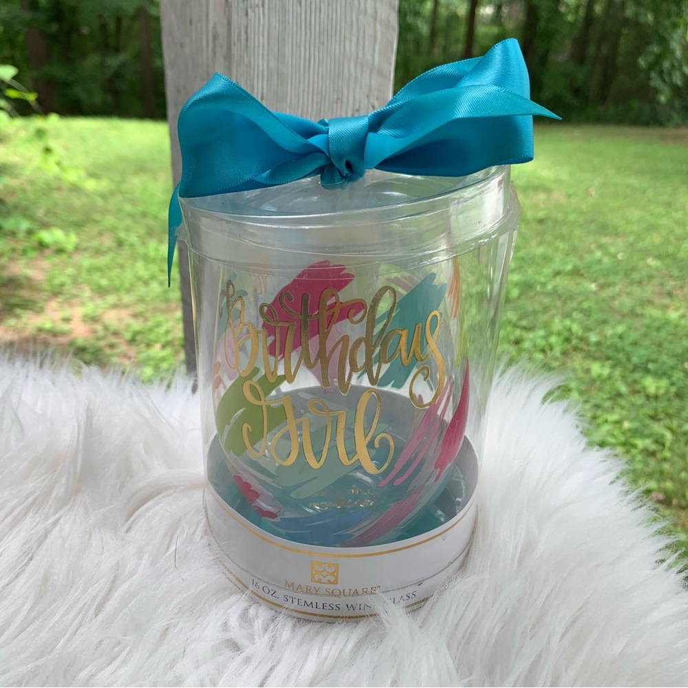 Mary Square 16oz Birthday Girl Wine Glass